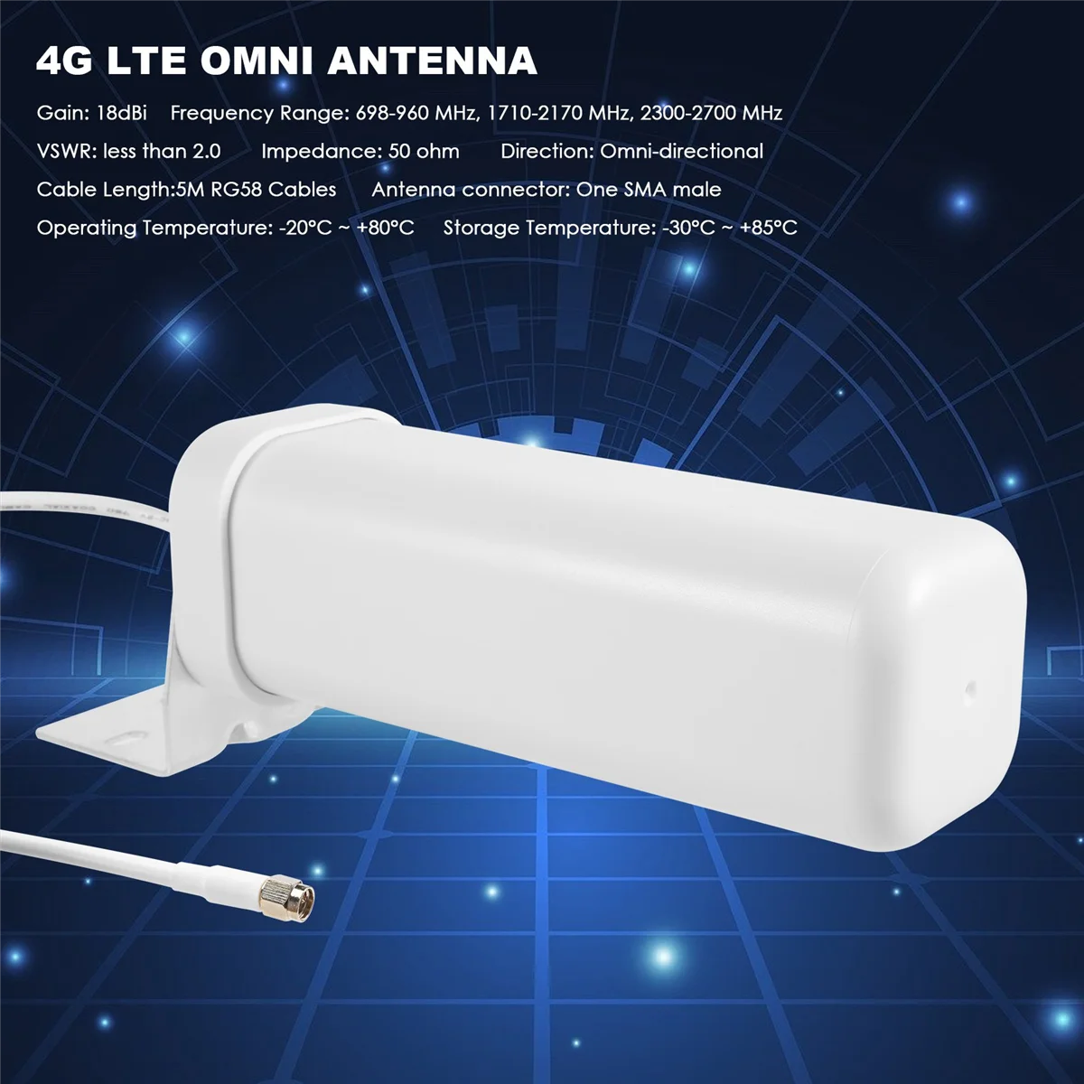 

Антенна с высоким коэффициентом усиления 18DBi 3G 4G внешняя всенаправленная наружная антенна 4glte Omni для модема маршрутизатора 3G 4G