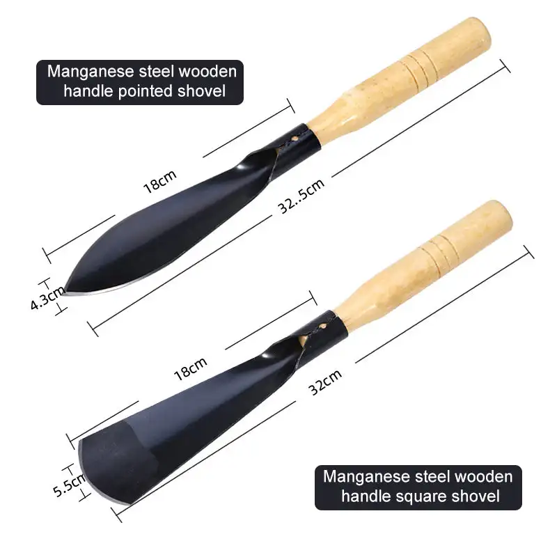 Stainless Steel Gardening Shovel Flower Planting Shovel Garden Wooden Handle Home garden tools Small Home Spade