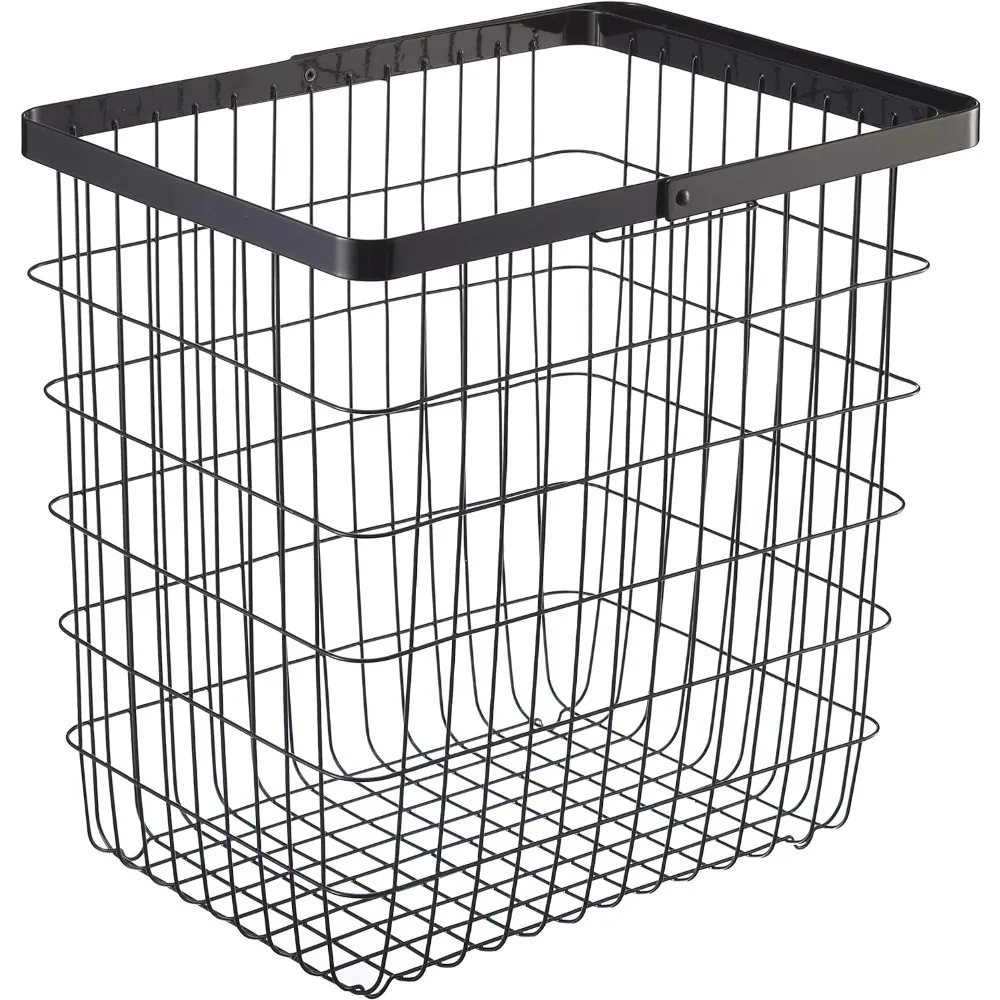 

YAMAZAKI home 3163 Laundry Basket Large Storage Hamper, Black