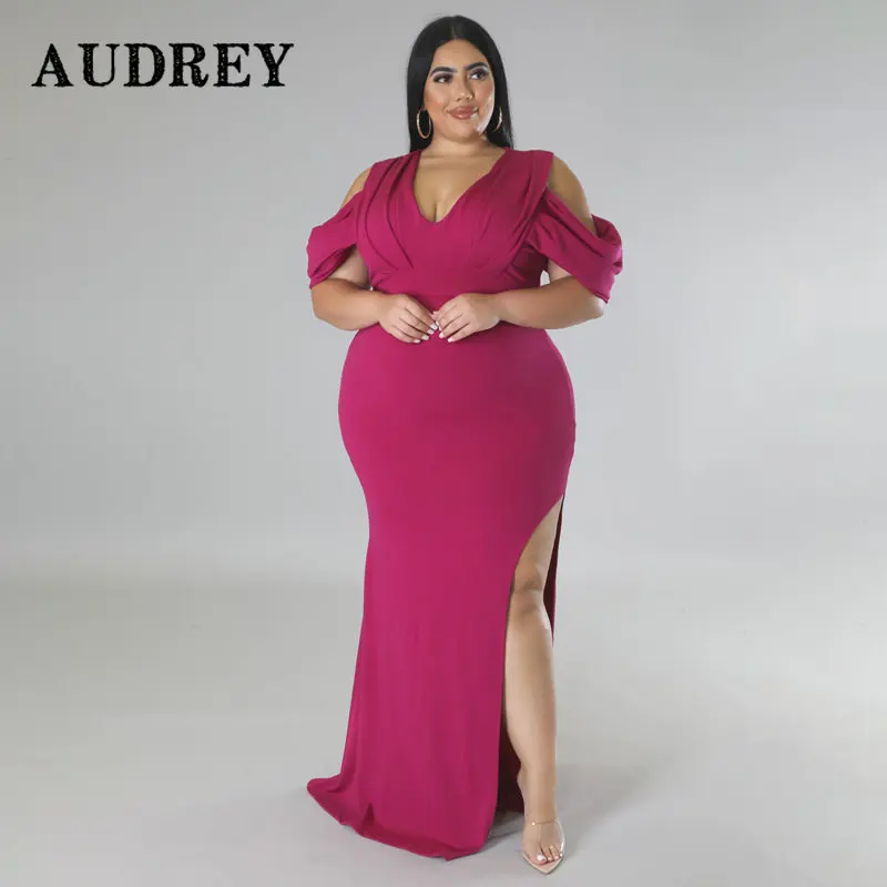 

Sexy Plus Size Evening Dress Elegant Off Shoulder Party High Waist Slit Ladies Red Dresses for Women 2023 Summer Luxury Vestidos