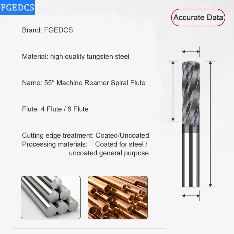 Carbide Machine Reamer Spiral 7.8 7.81 7.82 7.83 7.84 7.85 7.86 7.87 7.89 Metal Cutter 6 Flute CNC Chucking Reamer Cutting Tools 2