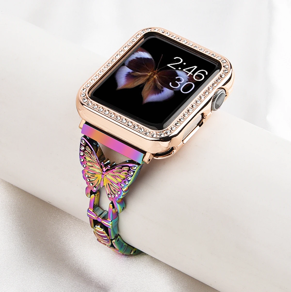 Metal Strap For Apple Watch Band 49mm 45mm 41mm 44mm 42mm 40mm Butterfly Style Wristband Correa For iWatch Ultra 8 7 6 5 4 Belt