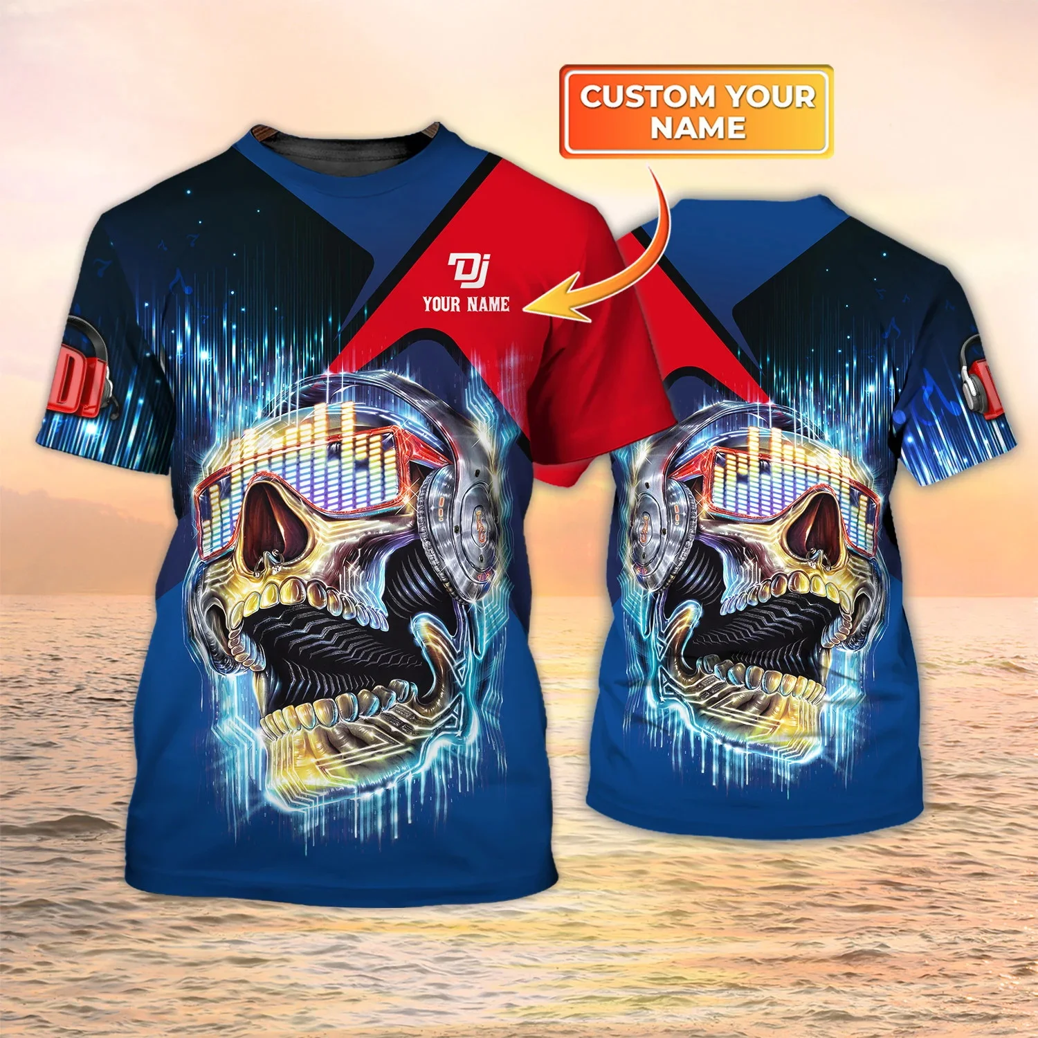 Neuestes Sommer-Herren-Halloween-T-Shirt mit personalisiertem Namen, Rock-DJ-Disco-Player, 3D-gedrucktes T-Shirt, Unisex, lässig, cooles T-Shirt DW114 – Detail 32