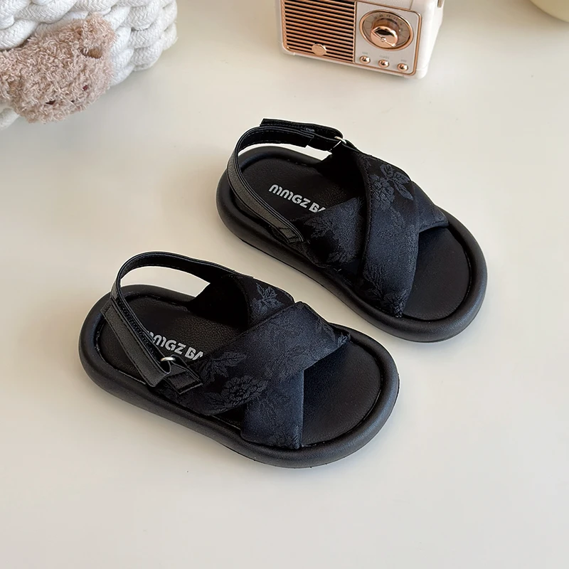 Girls Summer Beach Shoes Ethnic Style Kids Casual Sandals Soft Sole Fashion Children Retro Princess Shoes 2025 Summer New - 5