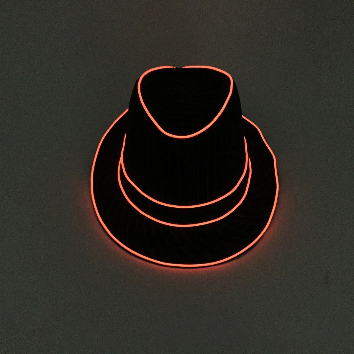 

Light Jazz Hat- Classic Gangster Flashing Pinstripe Fedora Mens Womens for Performance Fancy Dress Theme Party ( Orange Light )