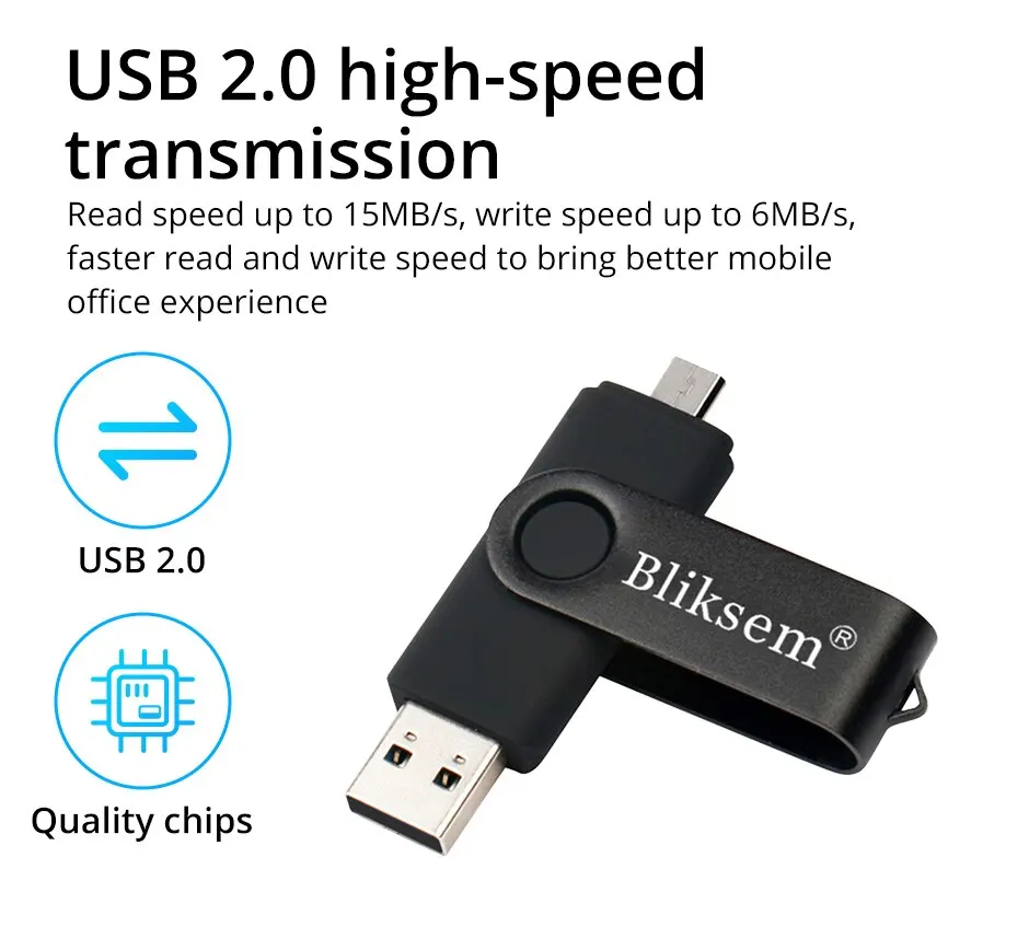 Bliksem OTG Flash Drive 32GB 64GB High Speed USB2.0 for PC Mobile Phone USB Metal Mini Pen Drive 32GB USB Flash Drive 64GB