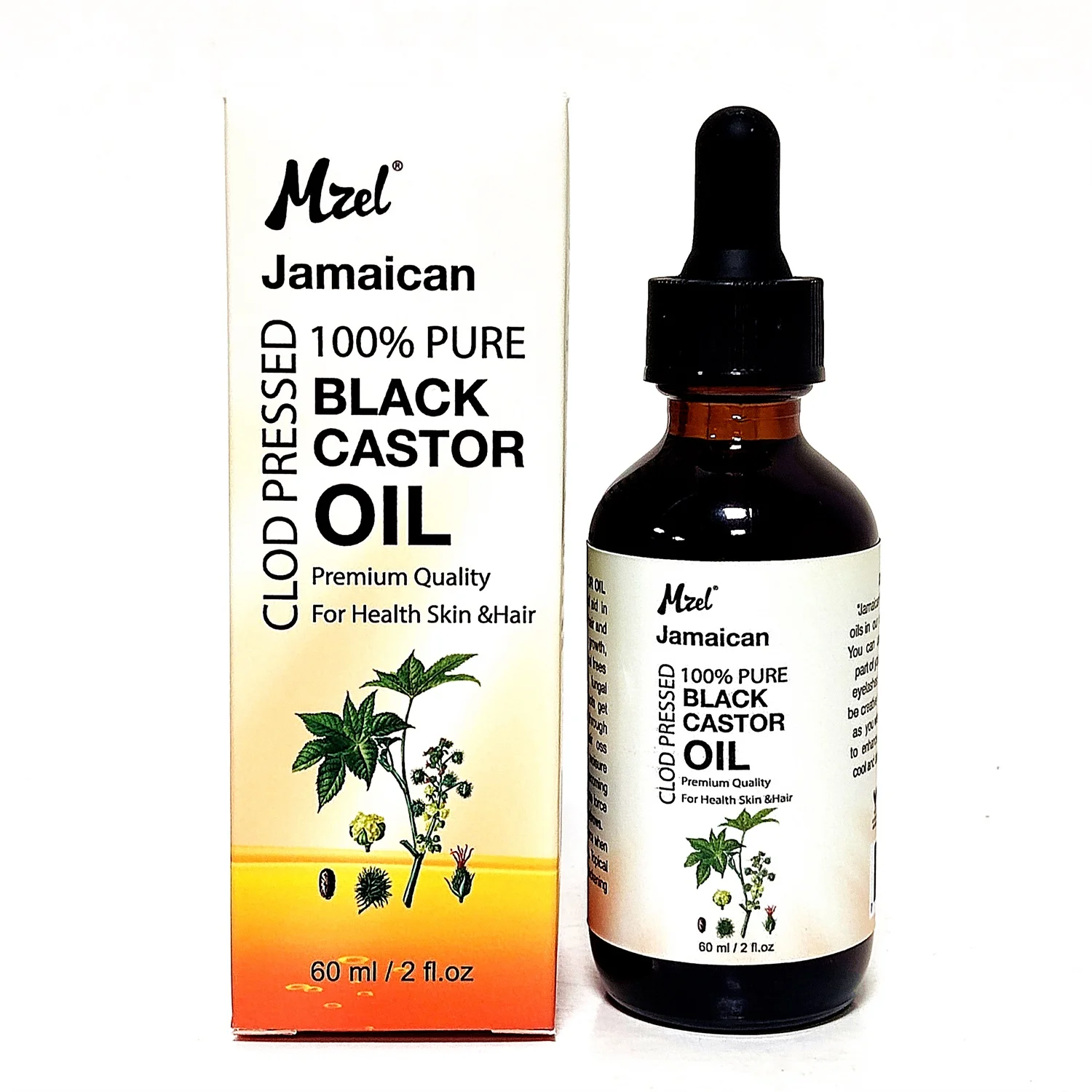 100% Pure Natural Cold Pressed Black Castor Oil for Hair Growth, Eyebrows,Eyelashes, Nails and Skin