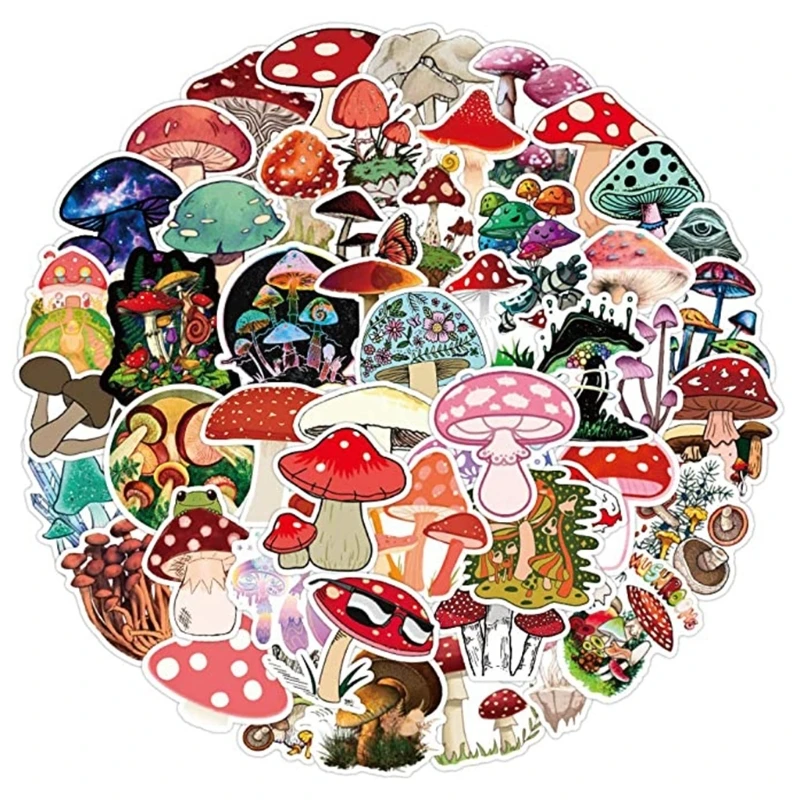 

Waterproof Mushroom Waterbottle Stickers for Teens Boys Girls Cartoon Anime Stickers Pack for Computer Laptop 50pcs