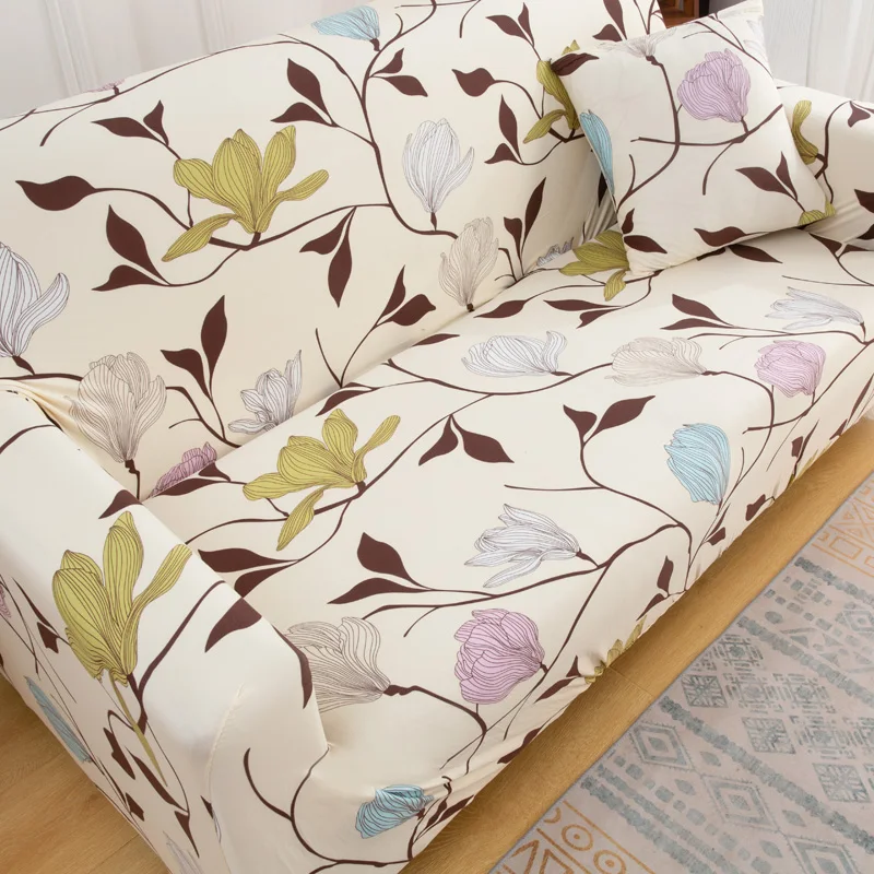 Printed Sofa Slipcover Stretch Sofa Covers for Living Room Pets Kids Chair Couch Cover I shape Corner Anti-cat scratch