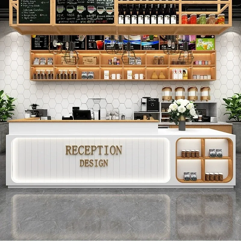 

Simple Modern Cashier Reception Desk Restaurant Bar Coffee Shop Milk Tea Shop Counter Front Desk