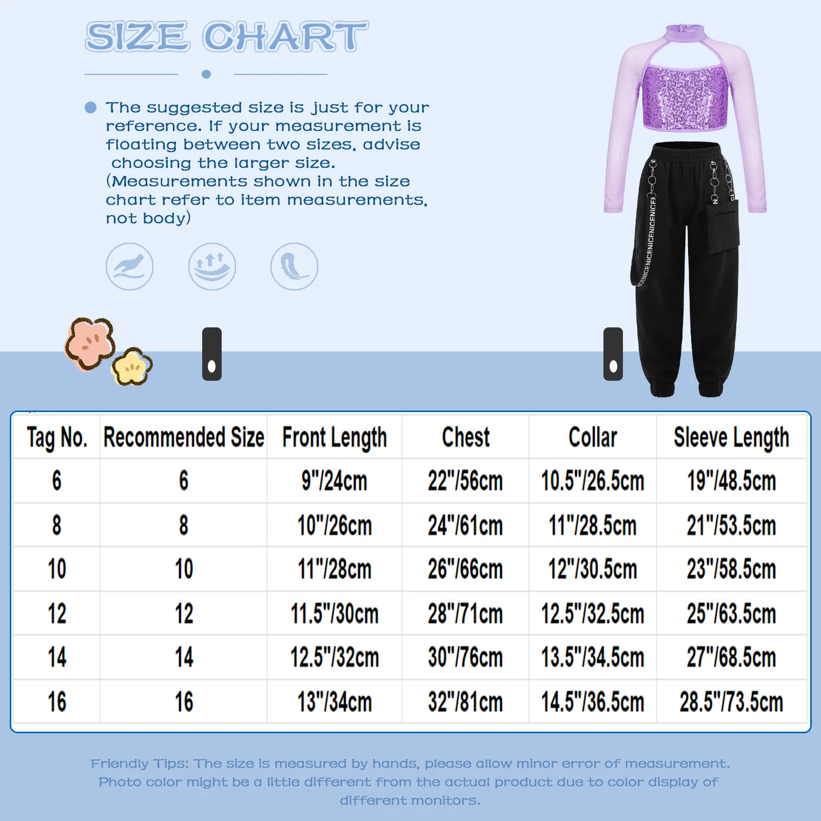 Girls Hip Hop Clothes 2 Piece Outfits Sequin Cutout Crop Tops Cargo Pants Set Jazz Street Dancewear Performance Costume for Kids