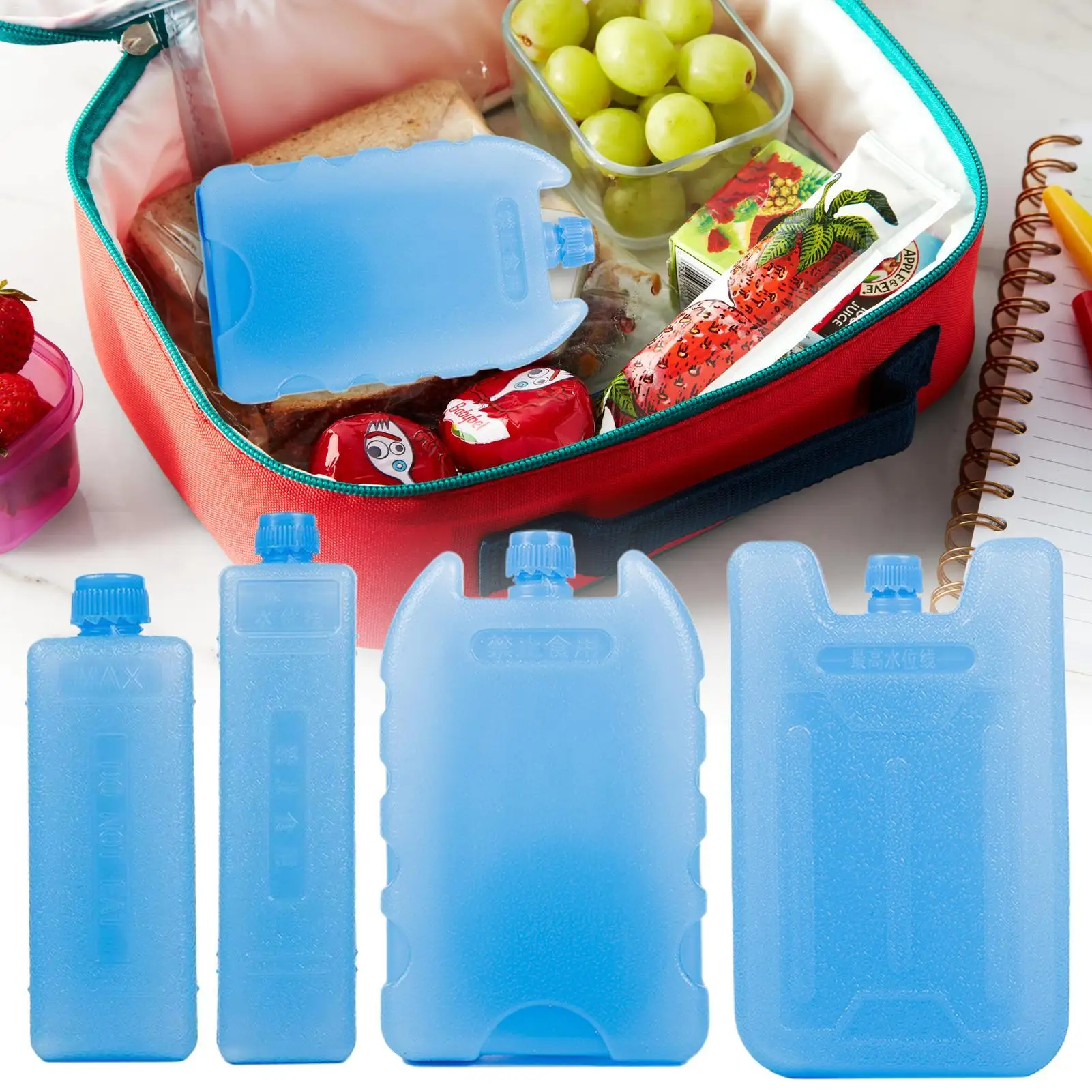 Ice Box PE Ice Crystal Box Reusable Refrigeration Keep Fresh Picnic Cooler Box Durable Air Conditioning Fan Ice Crystal Box