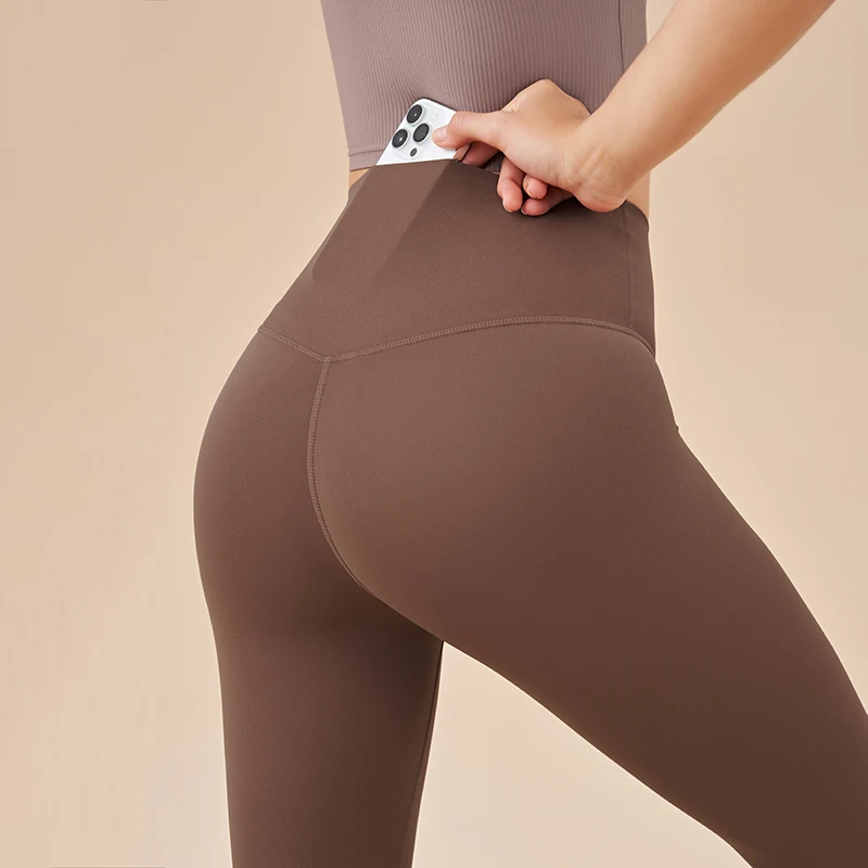 SOISOU Nylon Yoga Capri Pantaloni Leggings Pantaloni da donna Palestra Sexy Vita alta Stretto Traspirante Elastico Pantaloni sportivi per ragazza 13 colori - immagine 5