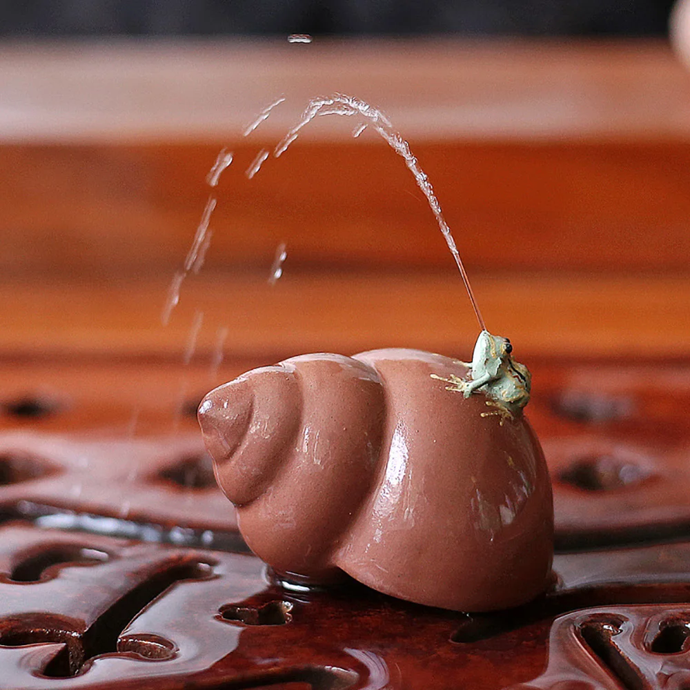 Chinese Purple Clay Tea Pets Frog Figurines Tea Accessories Crafts Home Car Decoration