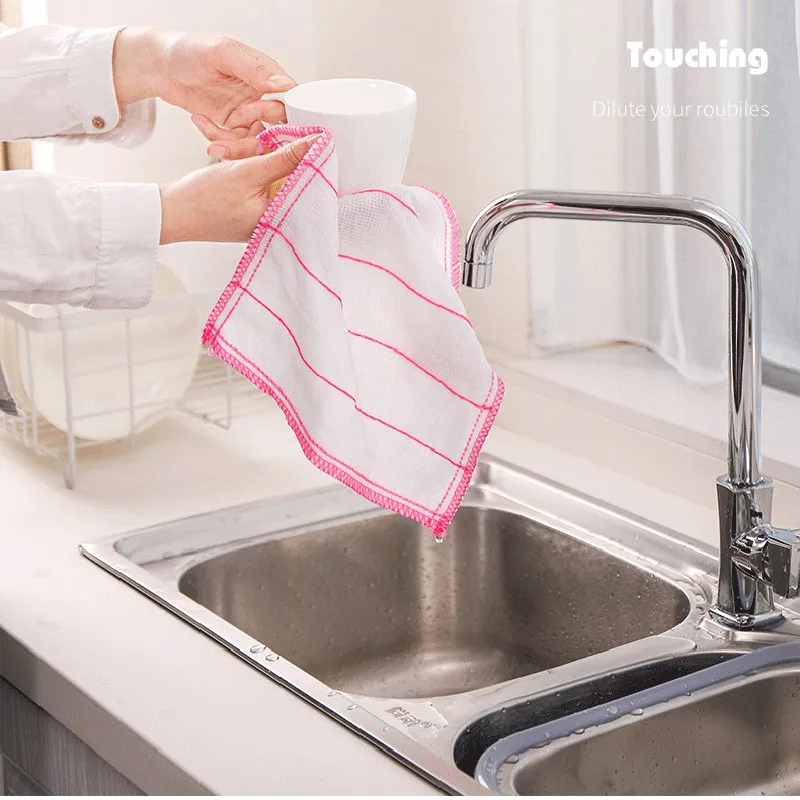 5/10Pcs/Set Thickened Double-layer Absorbent Microfiber Kitchen