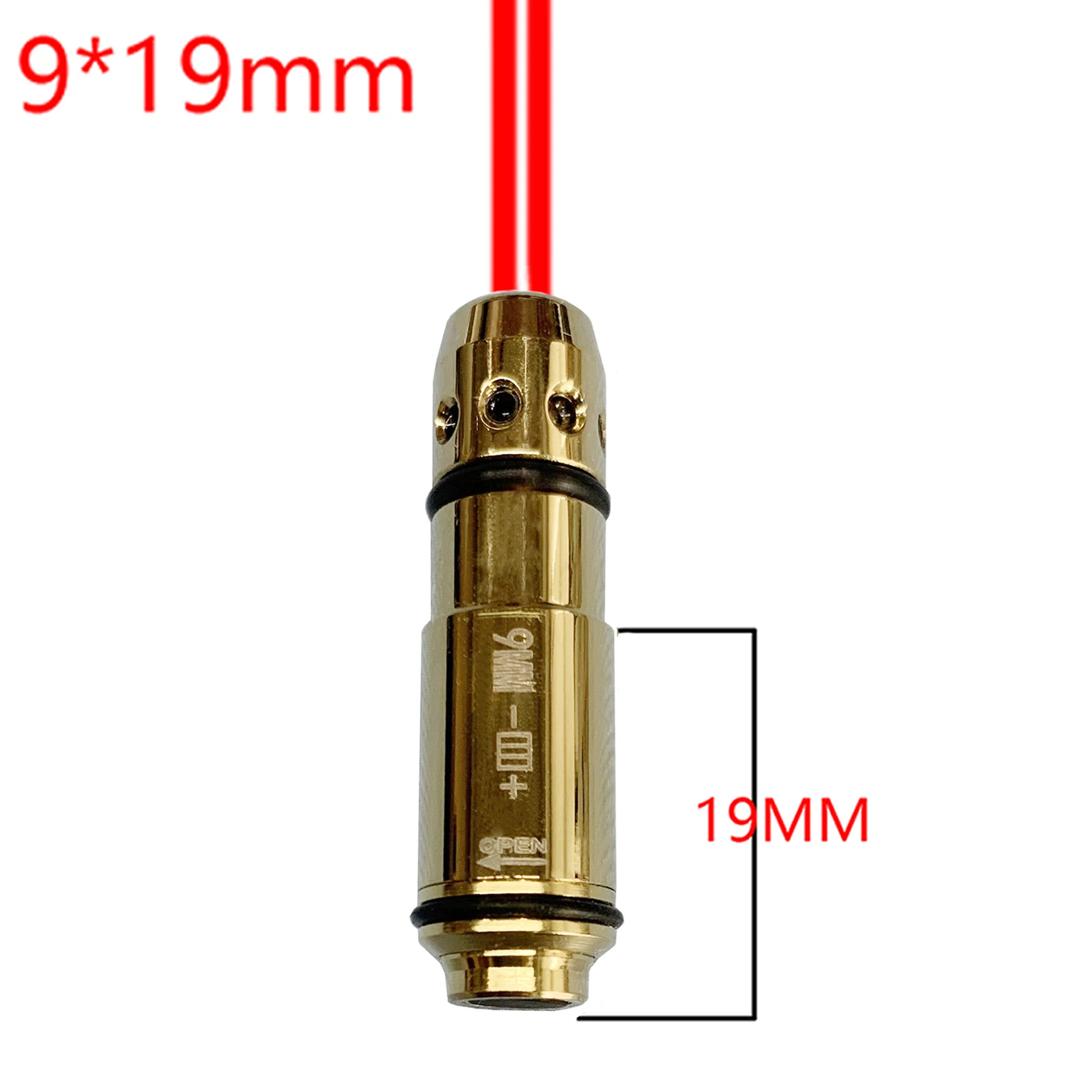 Laser Collimator Trainer Cartridge for Glock 17 19, Dry Fire Training and Shooting Simulator, 9x19mm, Laser Training Bullet