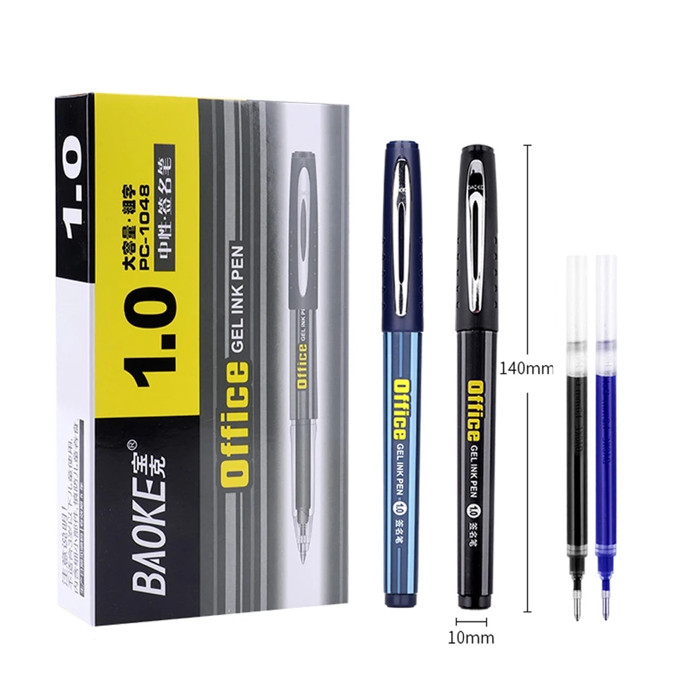 GelPen10mmBlackBlueInkRefillBusinessGelInkPensOffice