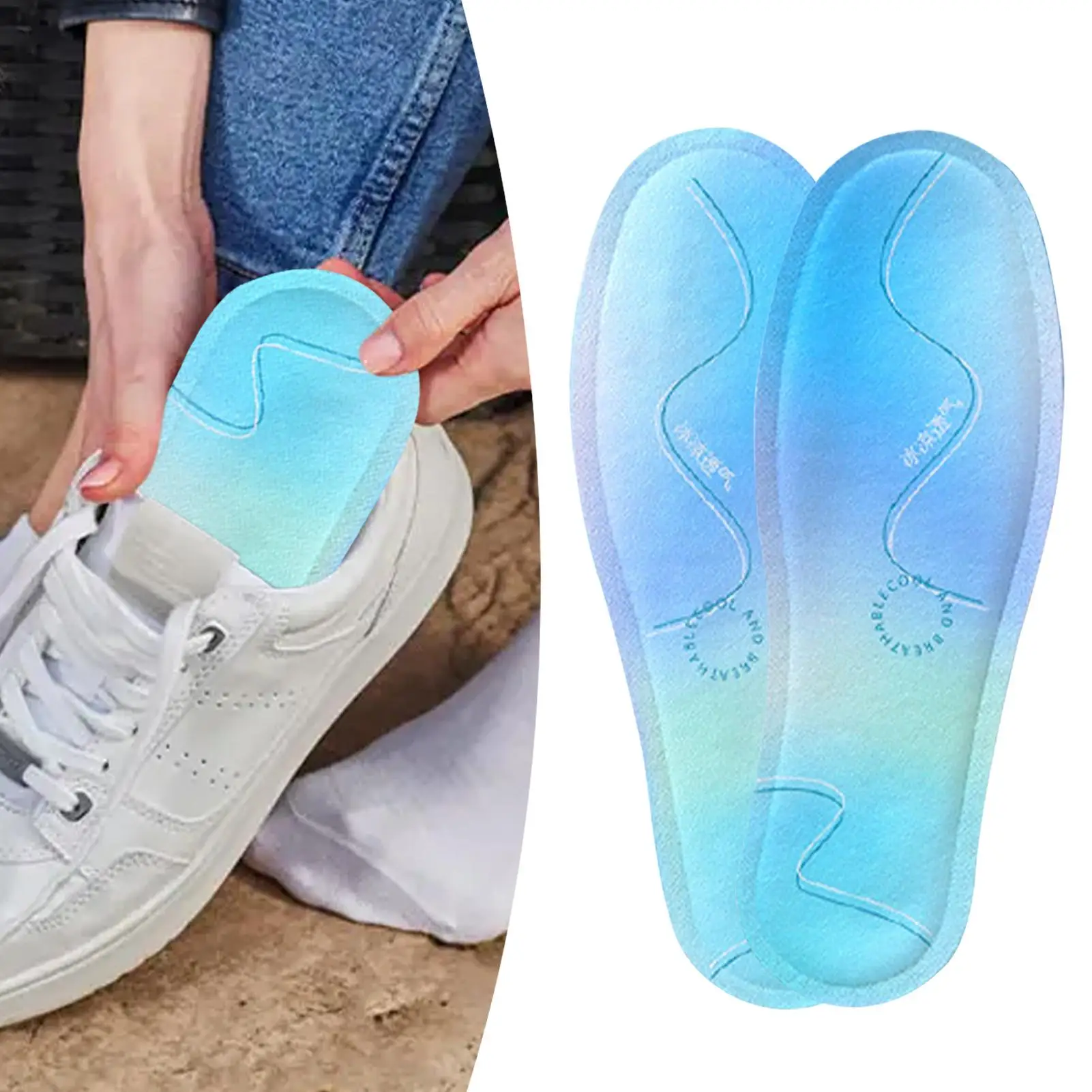Cloud Soles for Men Cooling Breathable Sole Insoles Foot Health Care Supplies for Hiking Boots Cycling Tennis Sports Dress Shoes