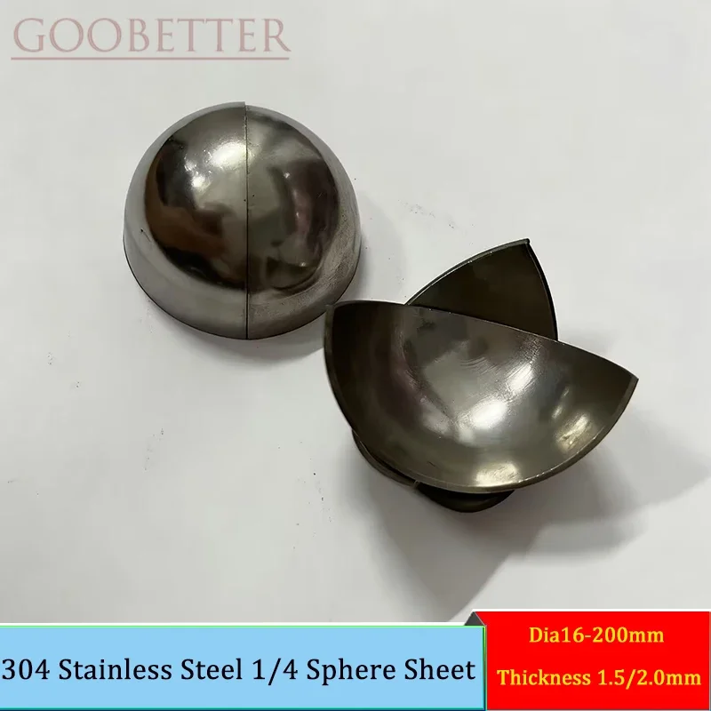 304 스테인리스 스틸 1/4 구형 시트 용접 장식 반구형 캡 가구 장식 직경 16-200mm 두께 1.5/2.0mm