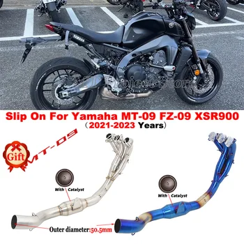 For Yamaha MT-09 MT09 FZ 09 XSR900 2021 2022 2023 Motorcycle Exhaust Systems Modified Front Link Pipe With Catalyst Escape Moto
