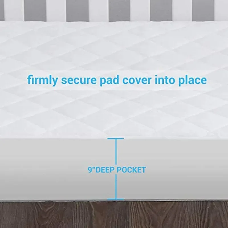 Baby Crib Bedding Set Waterproof Fitted Sheet Mattress Pad Crib Skirt Reinforced Seams