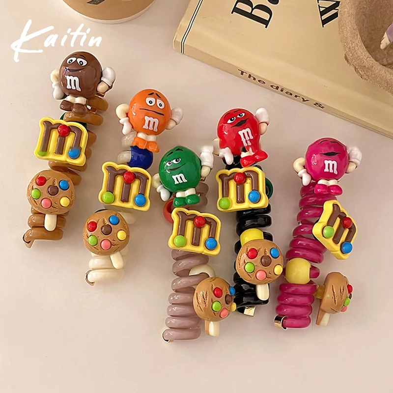 

Завязка для волос с мультяшными буквами для женщин, завязка для волос с персонализированным дизайном для девочек, милые аксессуары для волос с милыми сердечками для девочек