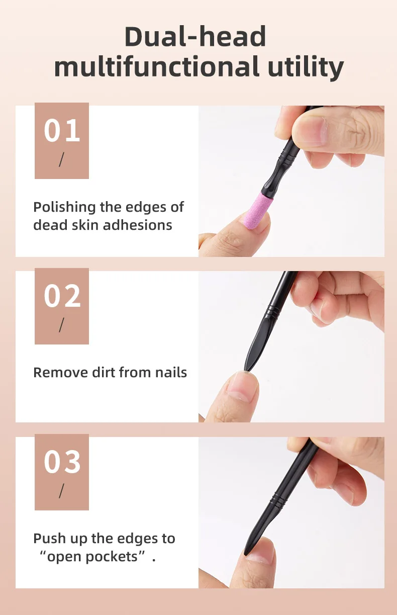 Description Picture 4 of item5Pcs Quartz Pen Nail  Cuticle Pushers Nail Polish Manicure Stick Nail Files Grinding Pen Dead Skin Remover for Natural Nail