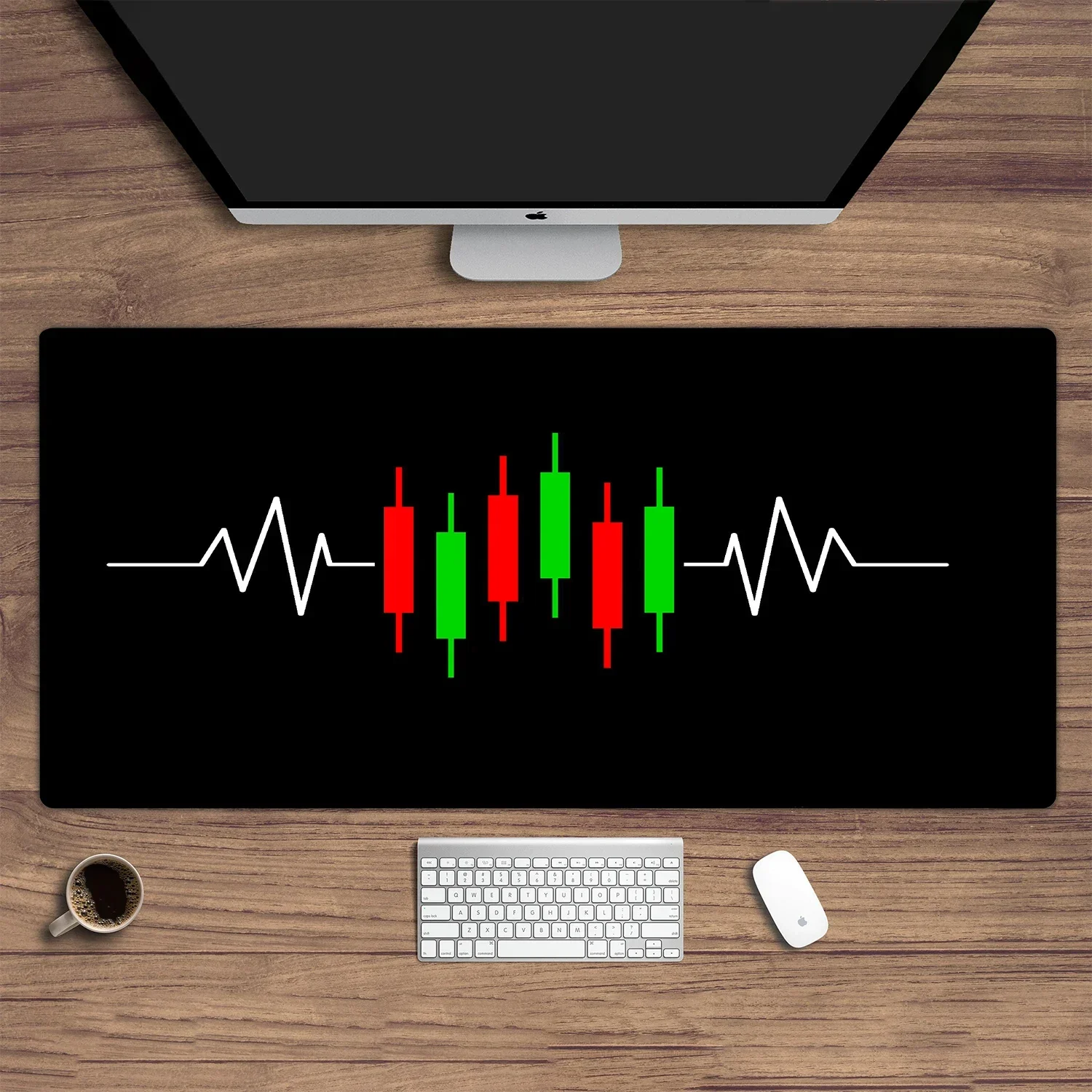 Hot Chart Pattern Mouse Pad for Stock Market Forex Trader Desk Pad Investor Gift Candlestick Pattern Art Keyboard Mouse Pad