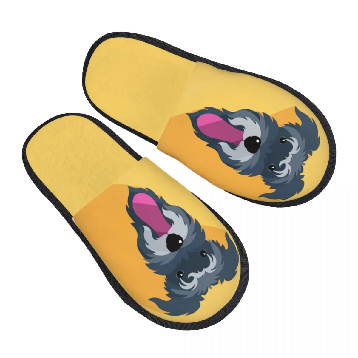

Indoor Dog Miniature Schnauzer Breed Warm Slippers Home Plush Slippers Home Soft Fluffy Slippers