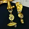 Exaggerate Eye Lips Nose Eye Stud Earring Brass Heavry Metal for Women Jewelry 2024 New Europe And America Vintage 1
