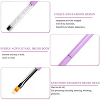 1Pcs Nail Brush Nail Art Gradient Painting Brush With Rhinestone Handle For Nail Design, For Gel Nails 2