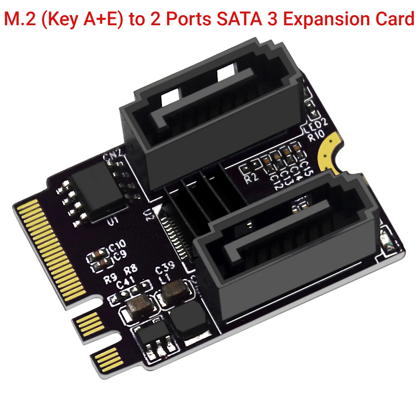

Плата расширения M2 NGFF на SATA3.0, A + E, Wi-Fi, M.2 на SATA3, 6 ГБ, 2 порта, адаптер для жесткого диска, карта JMB582, чип, Бесплатный диск, 2230 карта