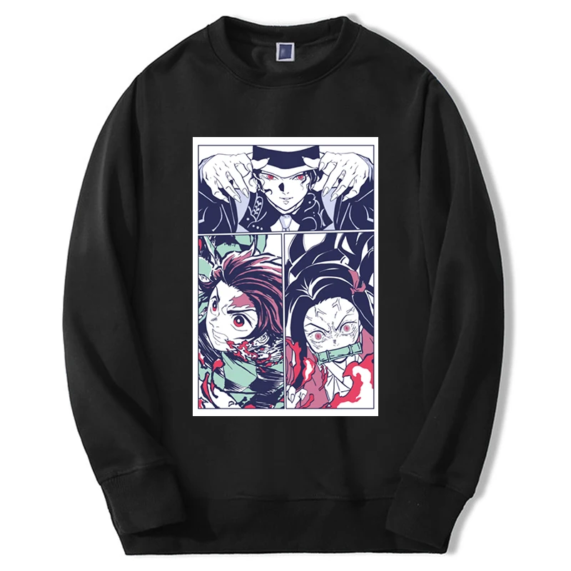

Demon Slayer Anime Hoodies Sweatshirt Men Tanjirou Figure Mangas 2022 New Sweatshirts Fleece Hip Hop Sportswear Streetwear