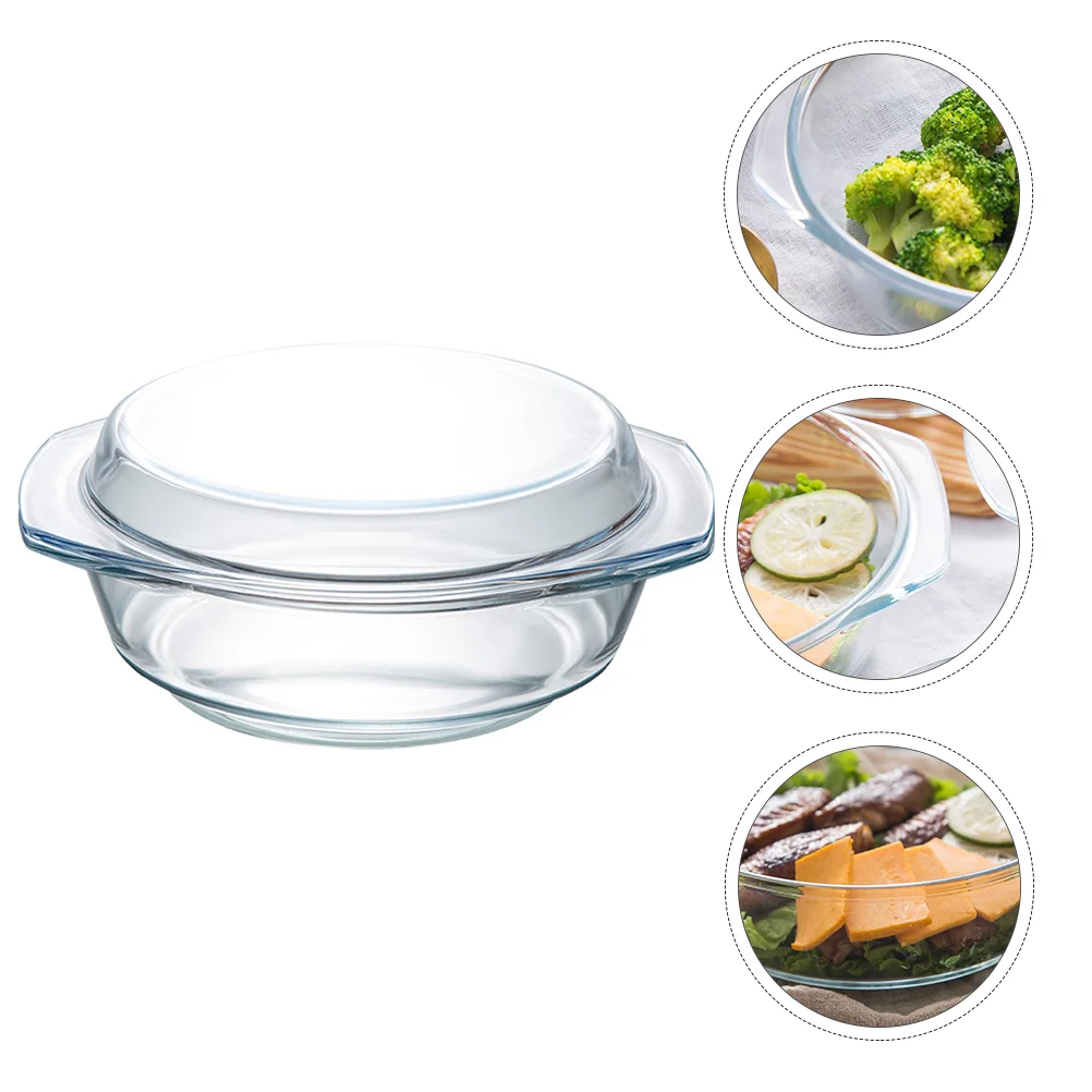 

Household Food Tempered Glass Bowl Oven Microwave Baking Tray Storage Heating Glassware