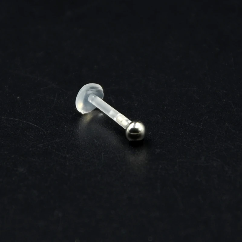 1piece bioplast pružné push-in labret lippe skoba black&gold pokovené bál 16G ucho chrupavka bodloplev piercing móda šperků
