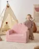 Kids Couch, 2-in-1 Soft Toddler Couch Fold Out, , Pink 2