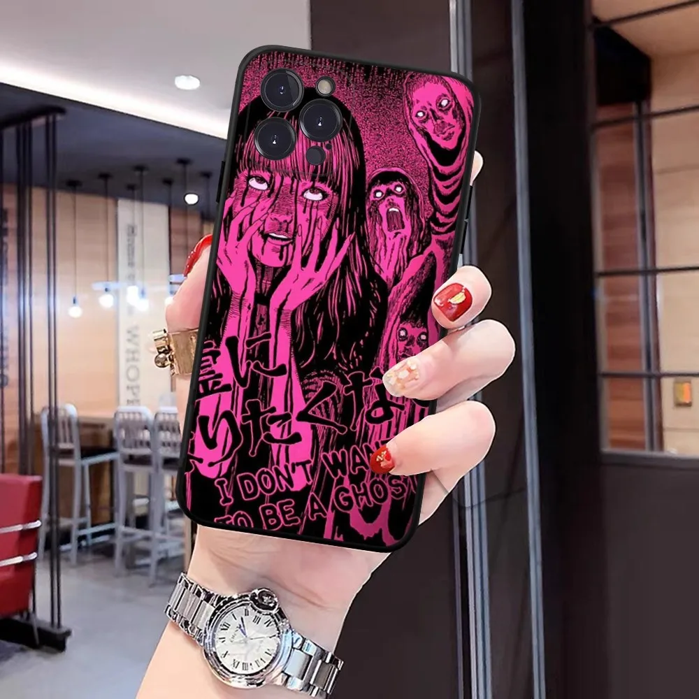 Junji Ito-funda de teléfono para iPhone 15, 8, 7, 6, 6S Plus, X, SE, 2020, XR, XS, 14, 11, 12, 13, Mini Pro Max