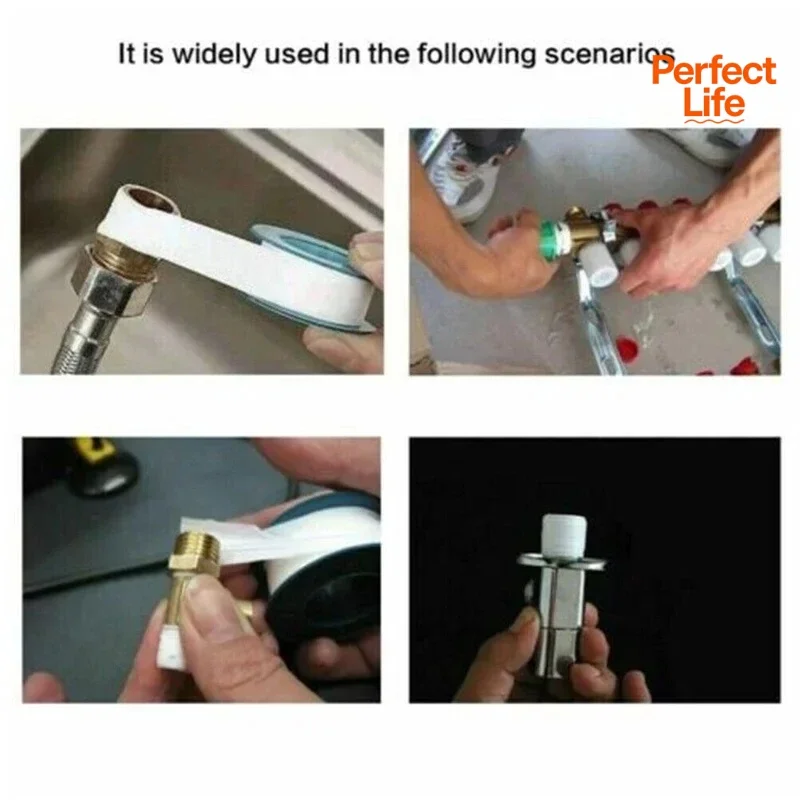 PTFE Plumbing Thread Seal Tape 6Pcs Oil-Free Leakproof Sewer Plug Water Pipe Faucet Repair Tool Adhesives Sealants