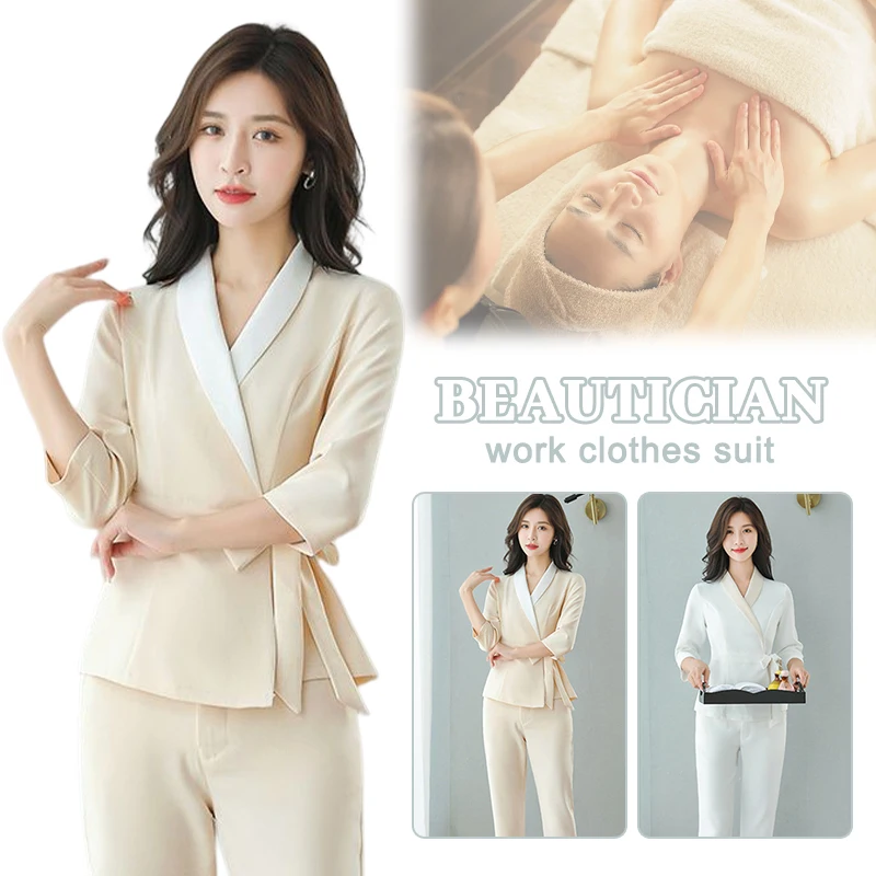 

Beauty Salon Spa Work Clothes Beautician Overalls Hairdressing Nail Massage Store Women Uniform Salon Grooming Work Clothes