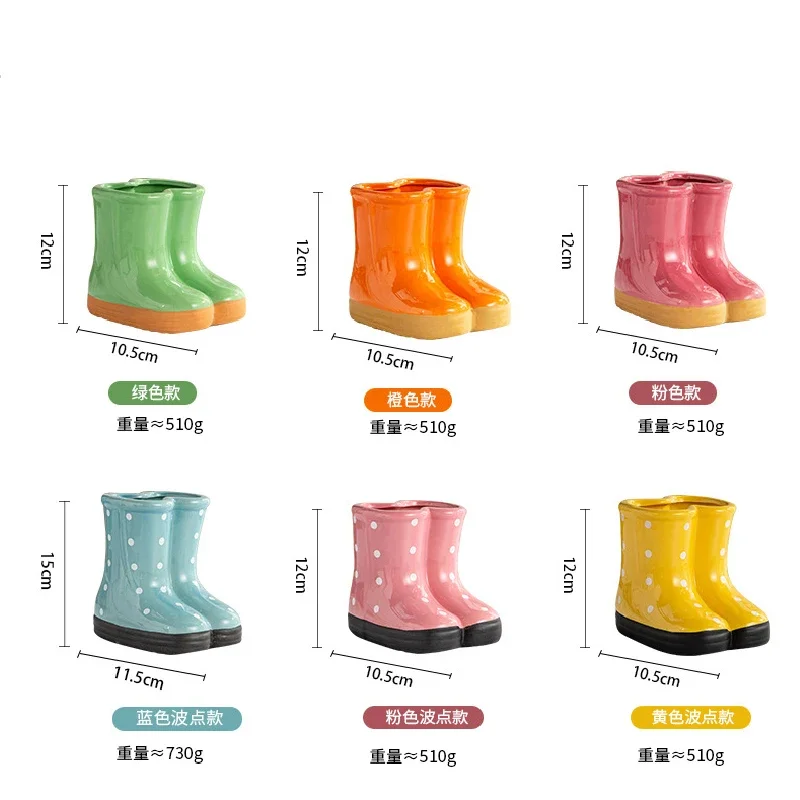 Japanese Rain Boots Ceramic Vase Creative Boots Ornaments Decorative Kitchen Chopsticks Tube Storage Tube Fleshy Flowerpot 6