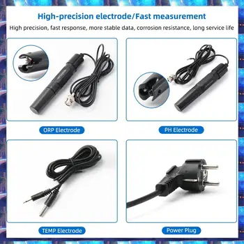 2025 W2839 3-In-1 Wifi Water Quality Detector PH/ORP/TEMP Electrode BNC Type Probe For Aquarium Hydroponics Monitor,W2839 3-In-1 1