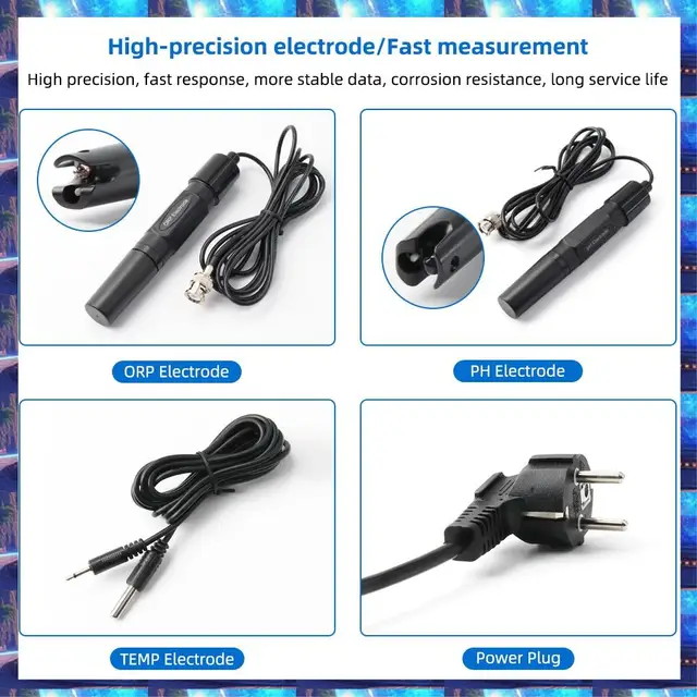 2025 W2839 3-In-1 Wifi Water Quality Detector PH/ORP/TEMP Electrode BNC Type Probe For Aquarium Hydroponics Monitor,W2839 3-In-1 1