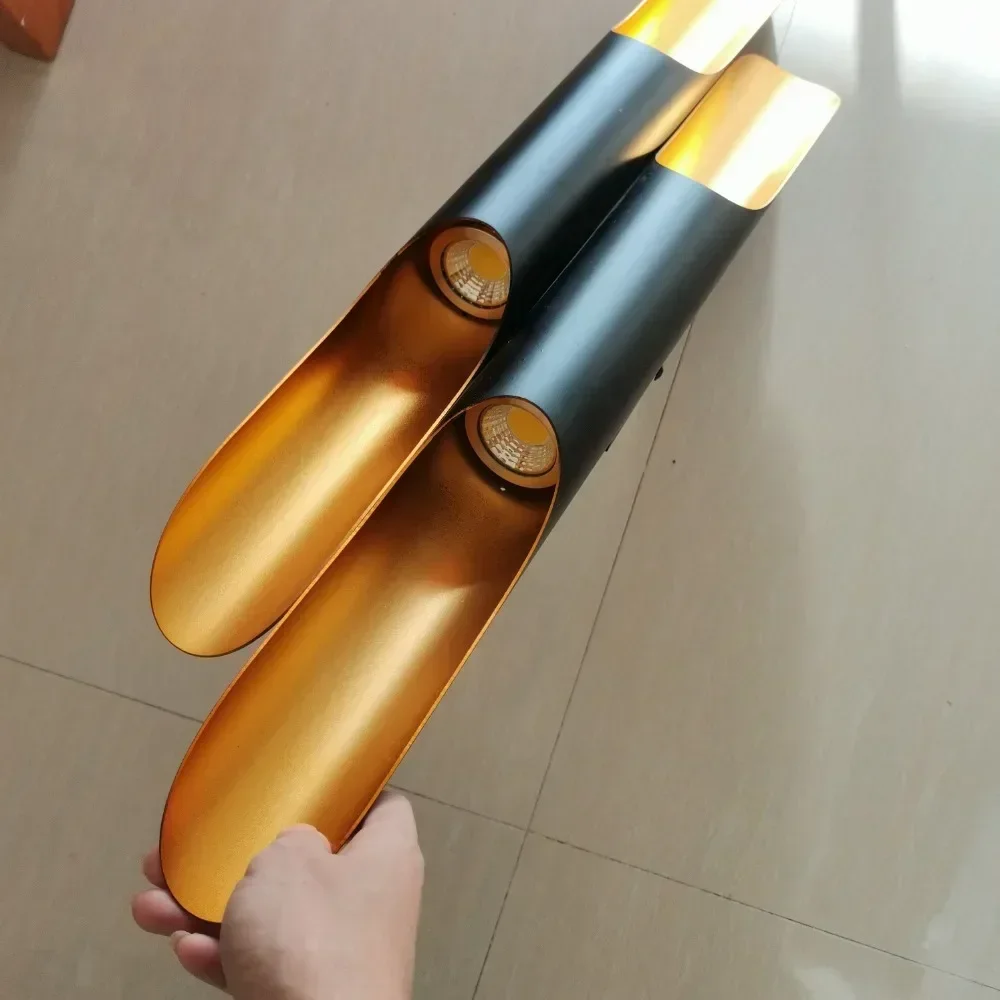 

Long Black Gold E27 Tubular Wall Lighting for Home Interior, Living Room Decor
