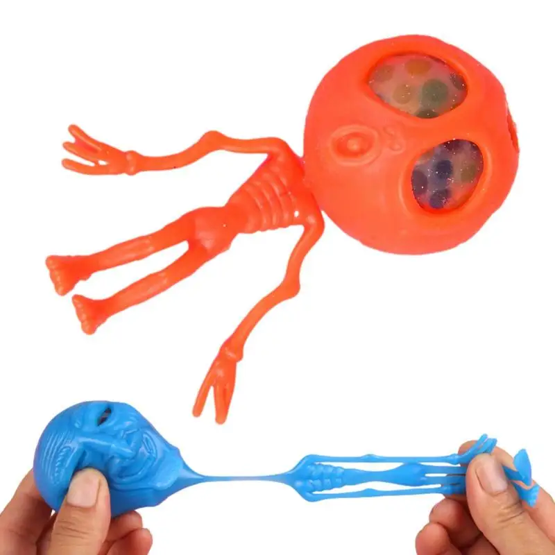 

Children Skull Squeeze Toys Stress Toy Halloween Skull Squeeze Toy Party Favors Soft Pinch Toys Horror Stress Reliever Decor