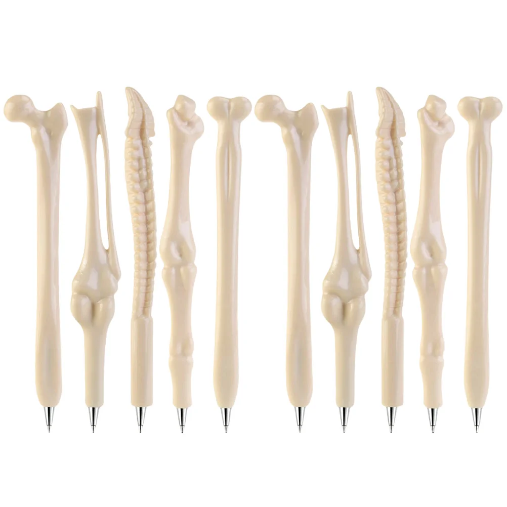 

10 Pcs Ballpoint Pen Realistic Bone Shape Pens Decorative Festival Care Abs Portable