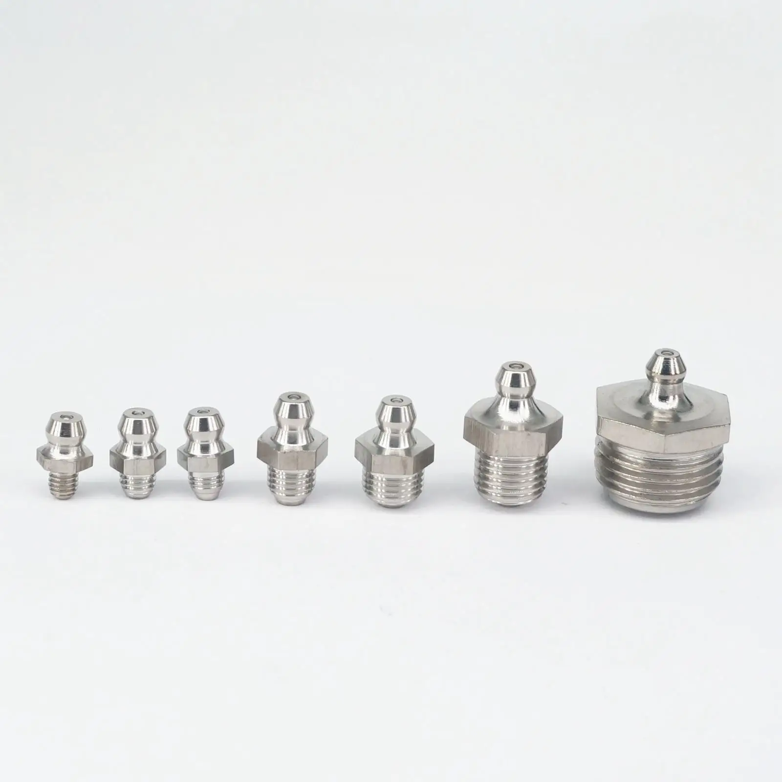 

(2) M5 M6 M8 M10 M12 M14 M16 M20 Metric Thread Male 304 Stainless Steel Grease Zerk Nipple Fitting For Grease Gun