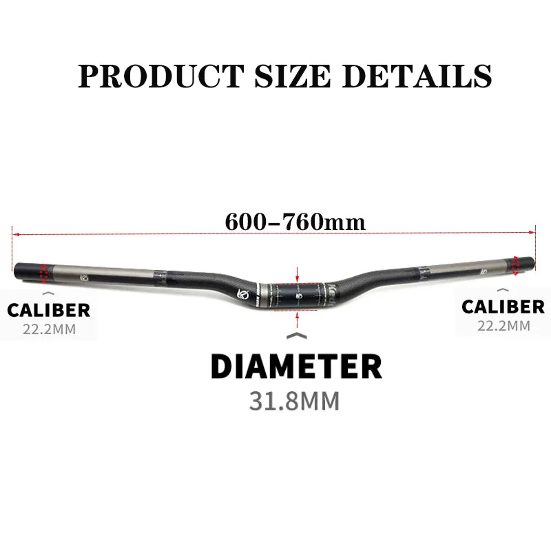 KEDDIE carbon MTB handlebar 31.8*600-760mm, bicycle accessories, bicycle handlebar