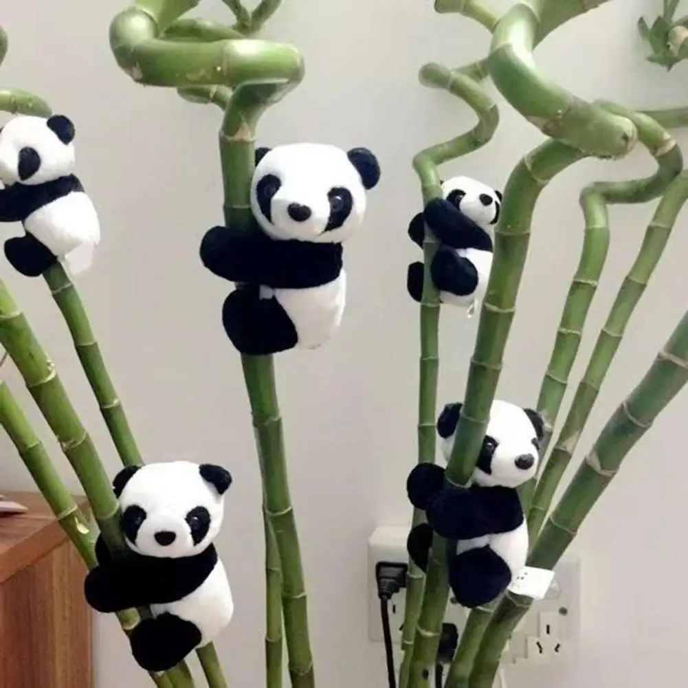 Anime Plush Doll Plush Doll 10cm Clip Panda Doll Mini Panda Plushie Hanging Ornament PP Cotton Stuffed Animal Plush Toy Living Room Curtain Decor Gift