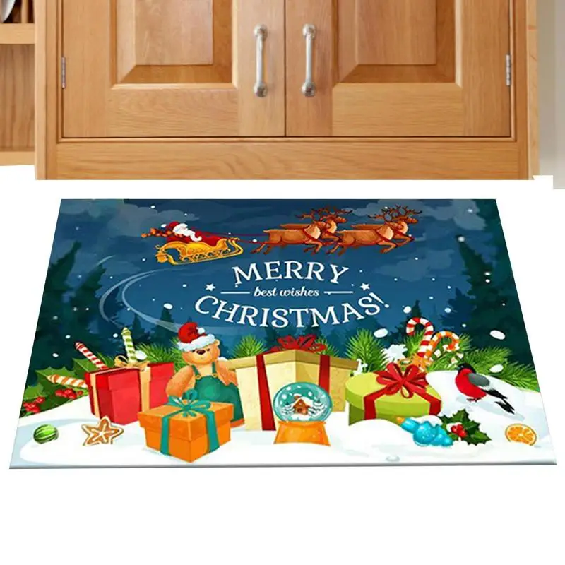 

Рождественский коврик для дверей коврик для входной двери коврик для рождественской двери Зимний Рождественский коврик для дверей для крыльца, лестницы, кухни, спальни