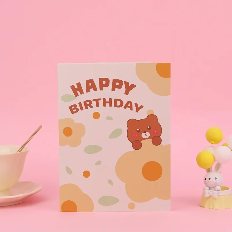 3D pop-up style new plush bear greeting card Valentine's Day commemorative greeting card Happy Birthday creative gift